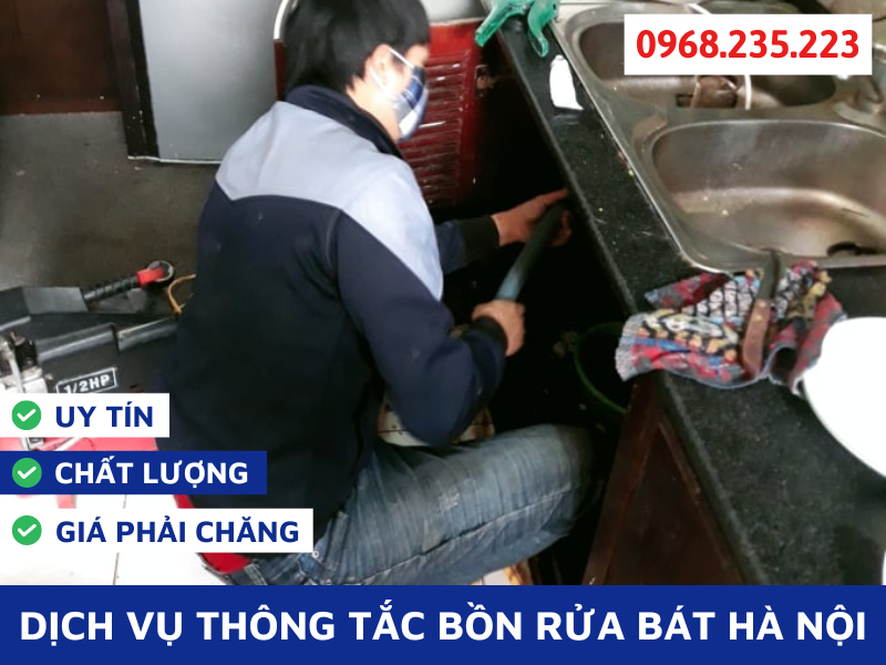 Dịch vụ thông tắc bồn rửa bát Hà Nội